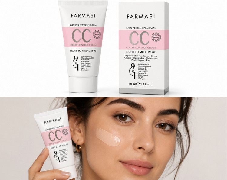 سیسی کرم ۹ کاره فارماسی (Farmasi) حاوی روغن آرگان، ویتامین C و کلاژن.