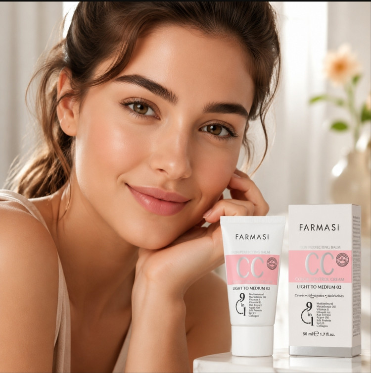سی سی کرم فارماسی (Farmasi) حاوی روغن آرگان، ویتامین C و کلاژن. مناسب انواع پوست